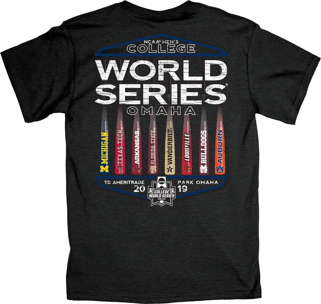 2019 NCAA Men's College World Series CWS 8 Team "Best Bats" Gray T-Shirt