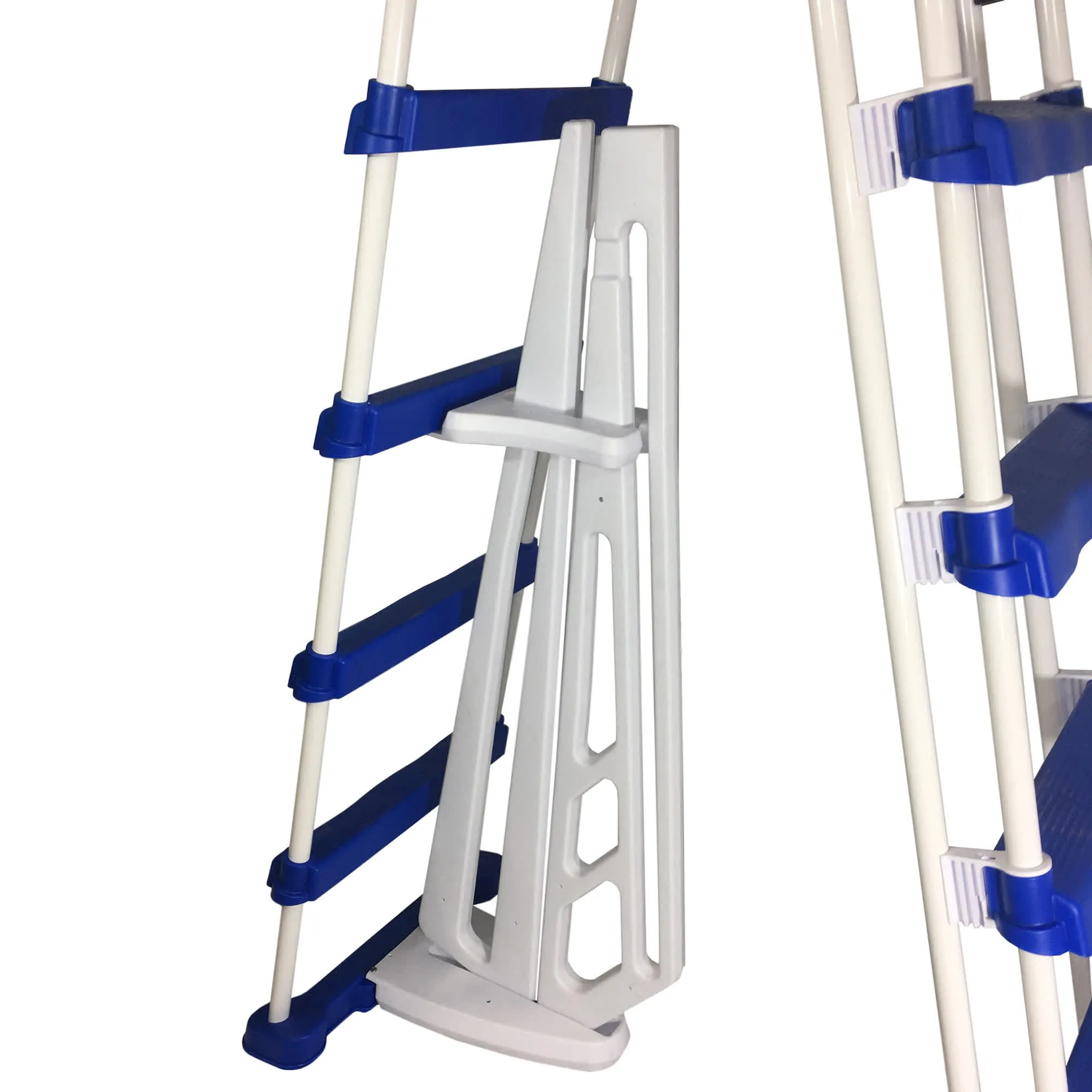 52-in A-Frame Ladder w/ Safety Barrier and Removable Steps for Above Ground Pools