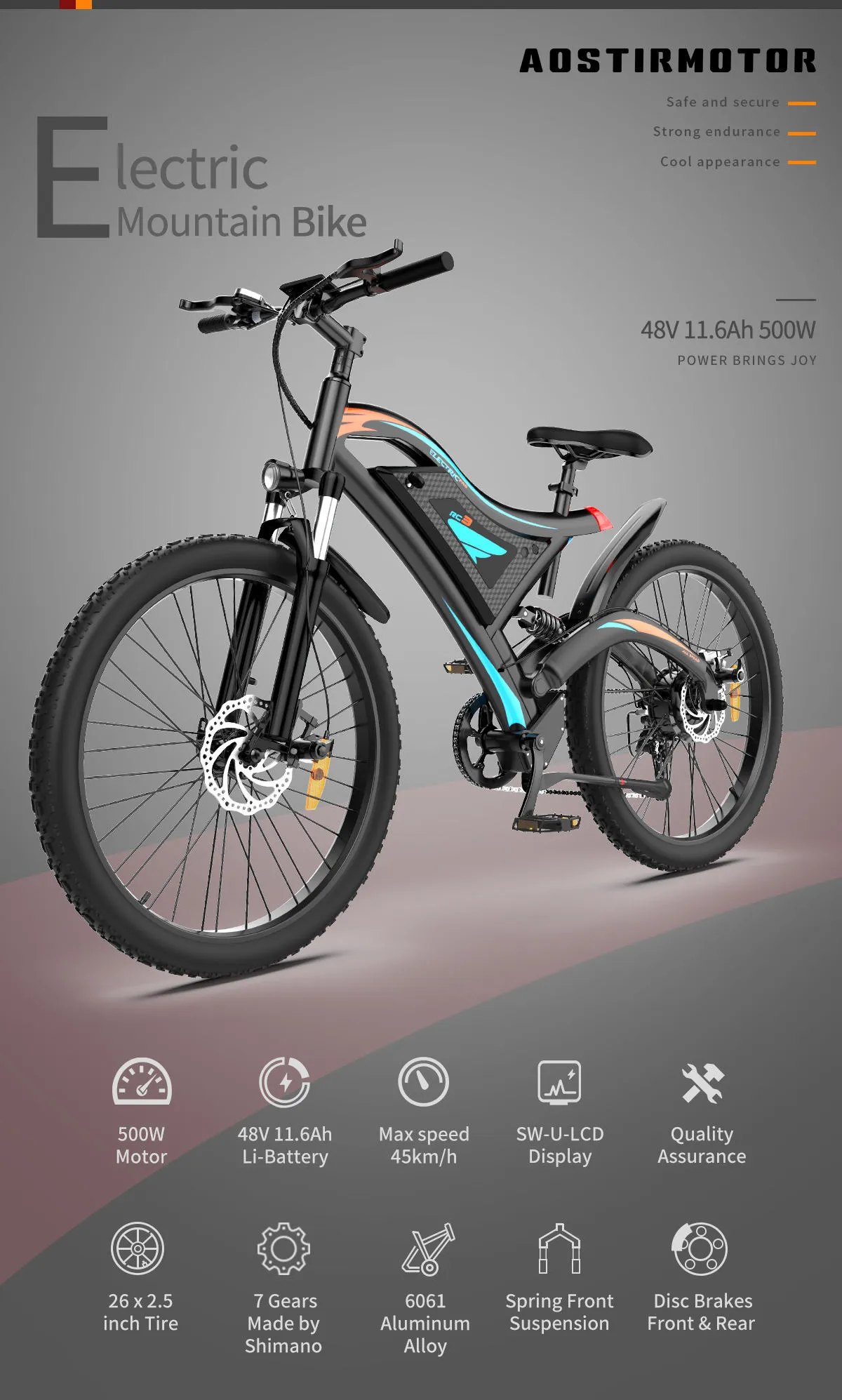 AostirMotor Electric Mountain Bicycle S05