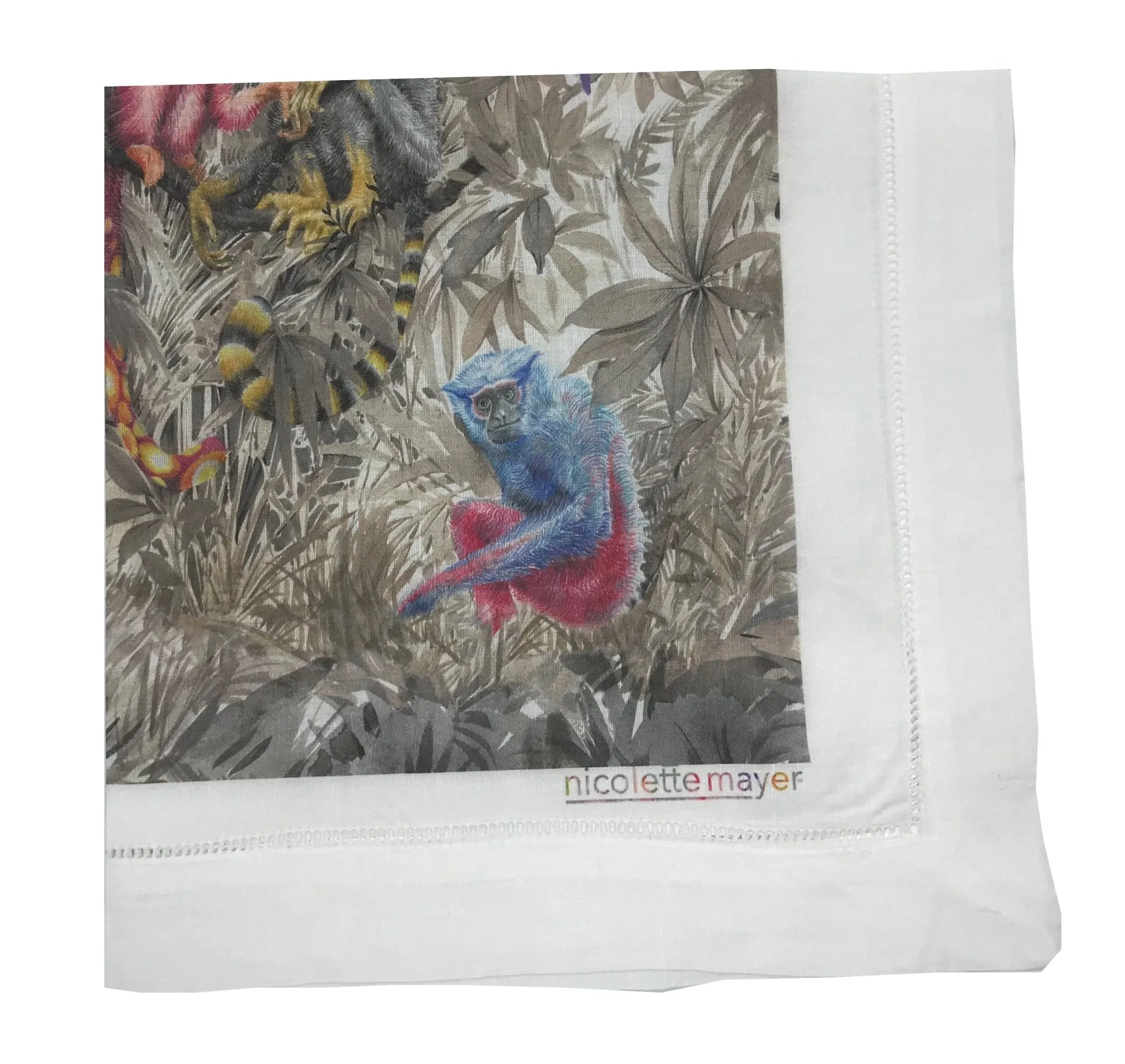 Arcadia Chettah Scene 22X22" Hemstitch Napkin , Set of 4