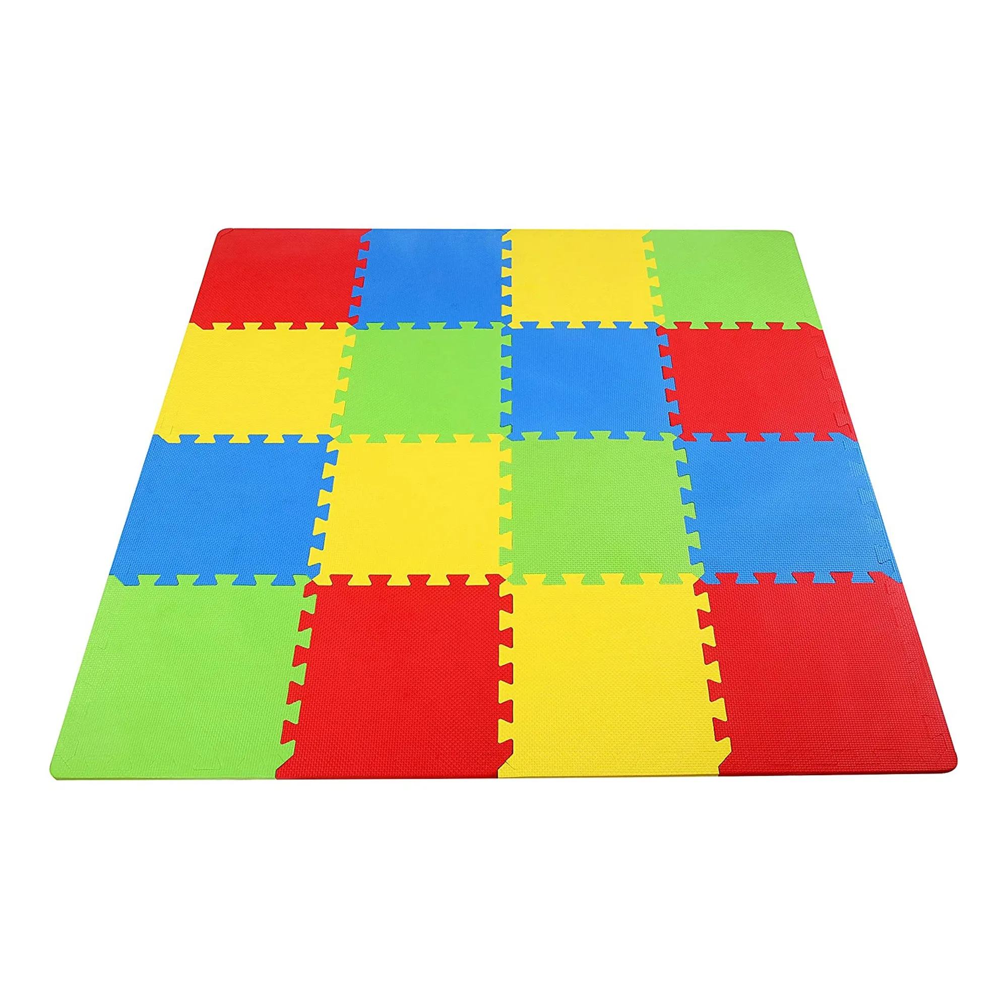 BalanceFrom 4 Color Extra Thick Interlocking Puzzle Foam Play Mats, 16 (Used)