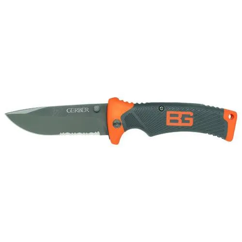 Bear Grylls Series - Survival Foldin Sheath Knife, Black, Clam Package