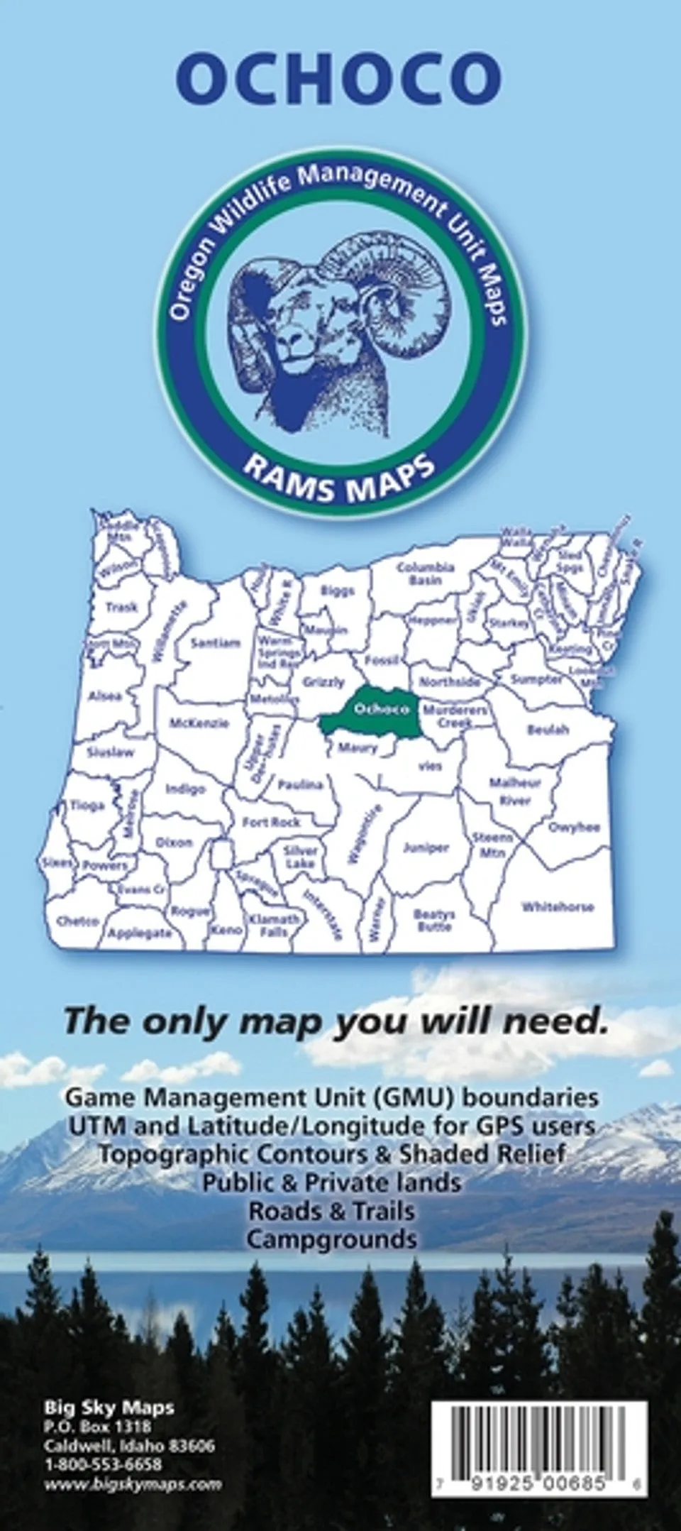 Big Sky Maps 685 Ochoco Gmu Map