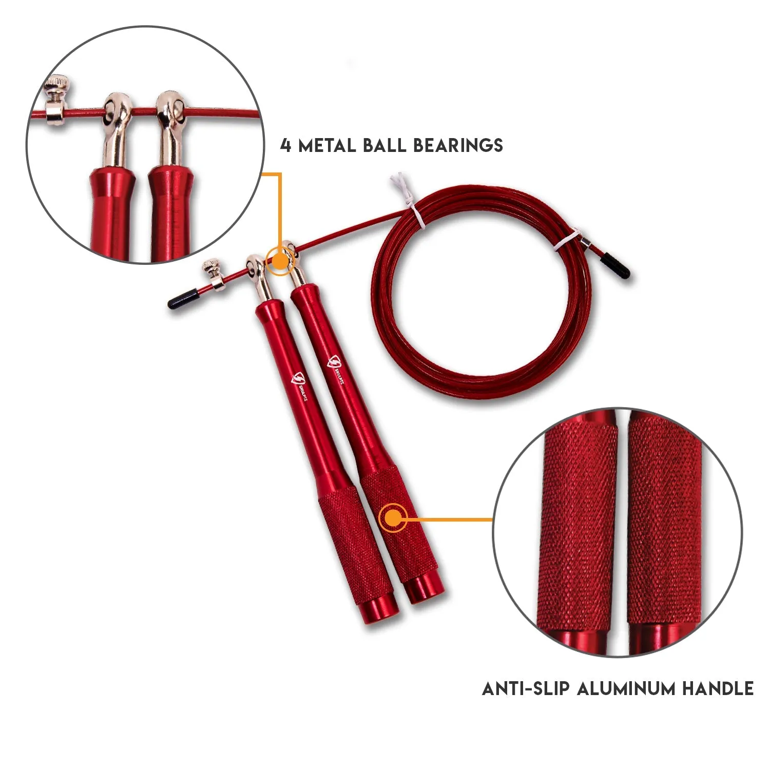 Bounce Metal Pro Speed Rope (Red)