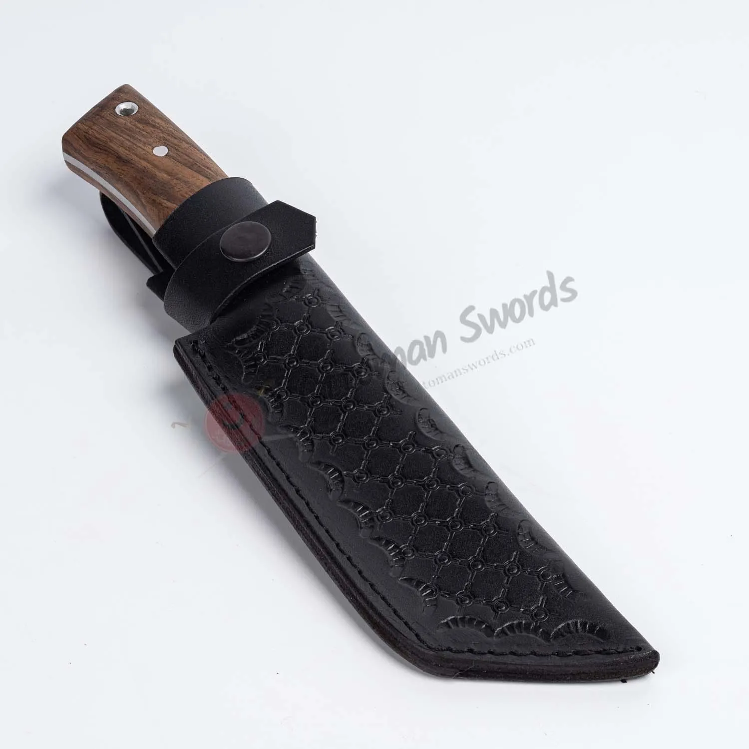 Custom Handmade  Tanto Blade Knife Wood Handle Leather Sheath