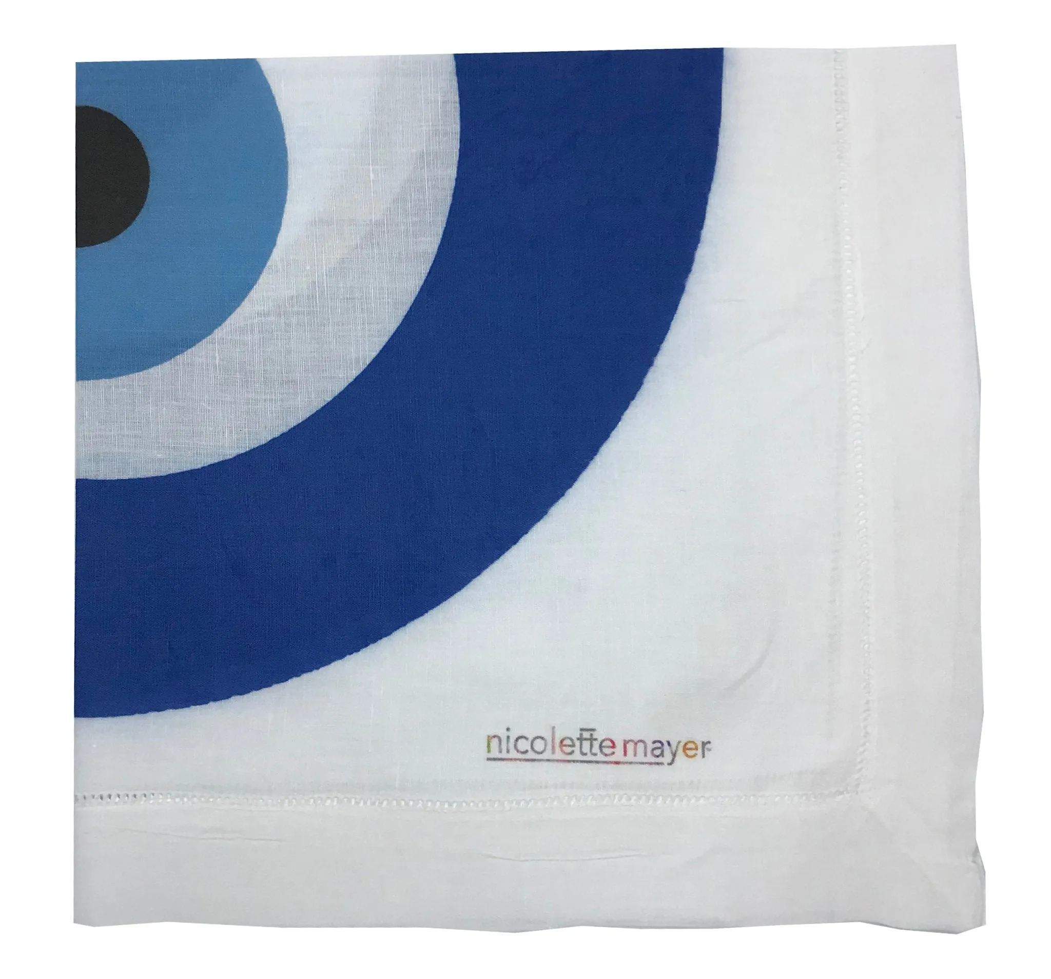 Evil Eye White 22X22 Hemstitch Dinner Napkin, Set Of 4