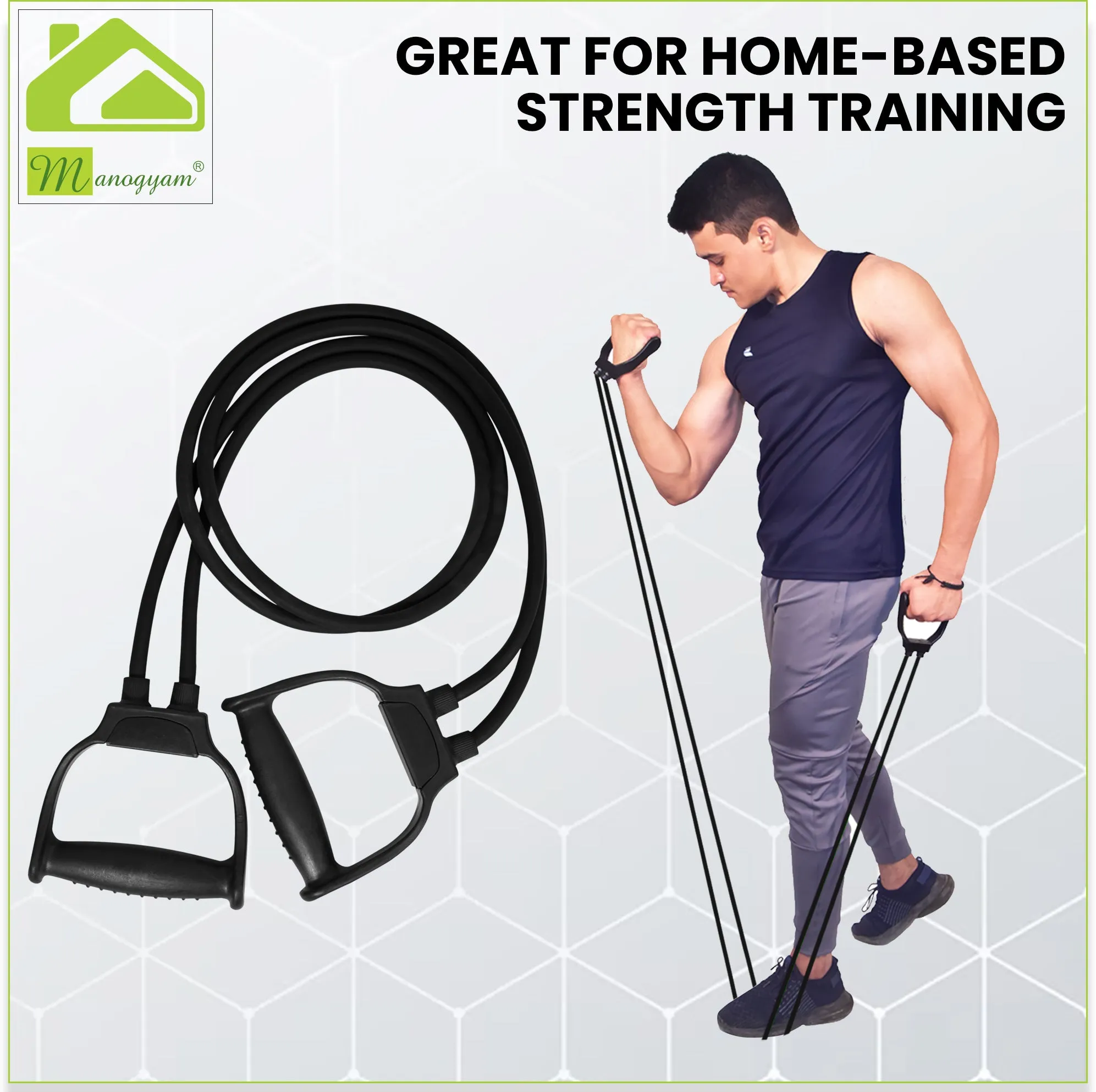 Fitness Combo Of Toning Tube with Door Anchor for Body Workout