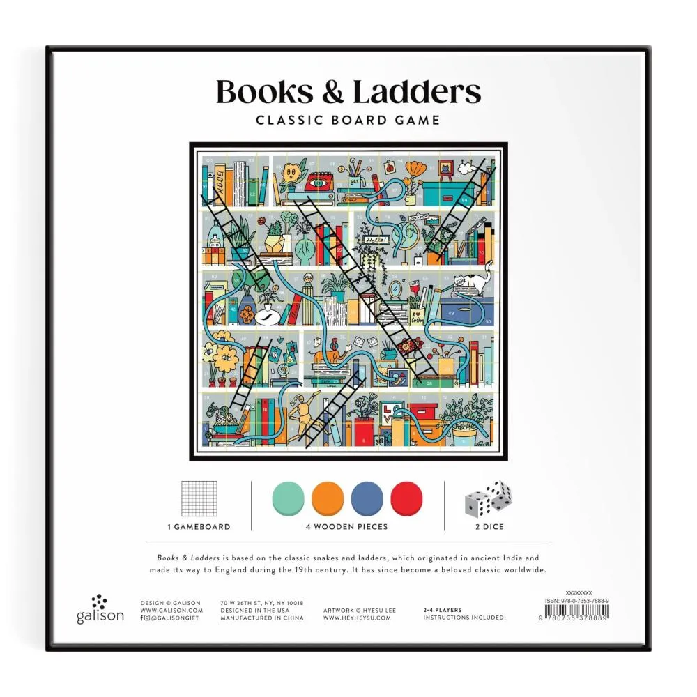 Galison Classic Board Game - Books & Ladders