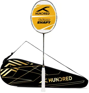 Hundred Flutter S Zoom Superior Wingshot Technology Strung Badminton Racquet (Black / Gold)