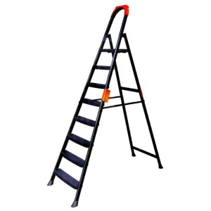 Metal Step Ladder 8 Steps Black