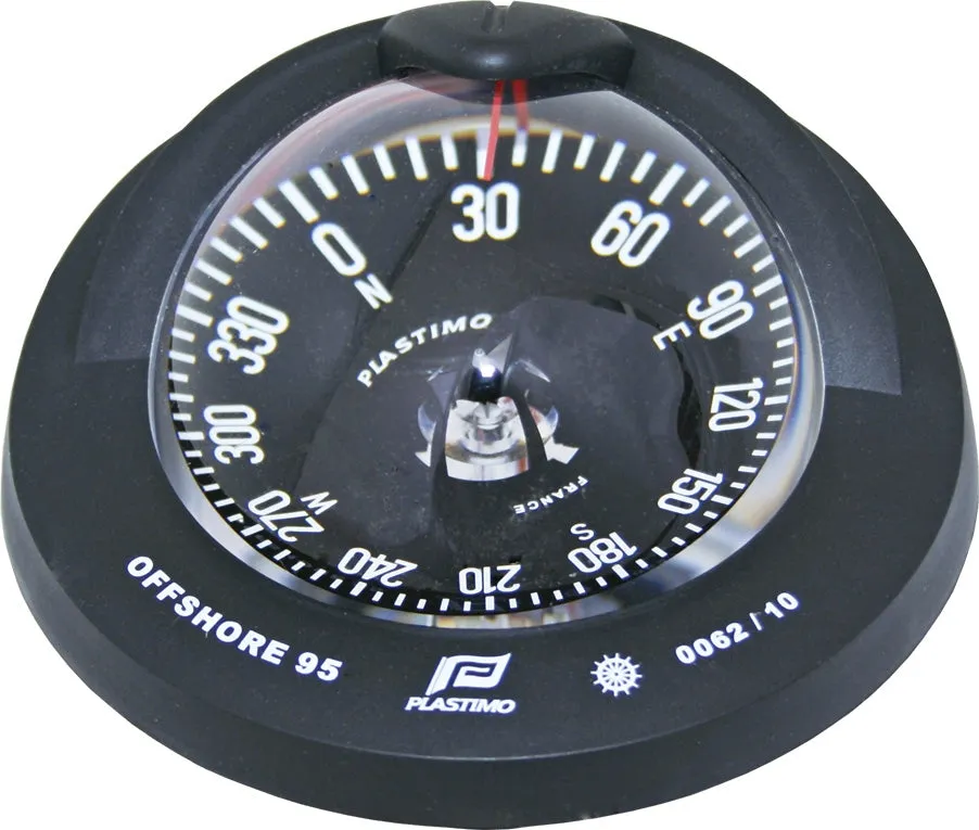 OFFSHORE 95 POWERBOAT COMPASS - FLUSH MOUNT, BLACK, FLAT