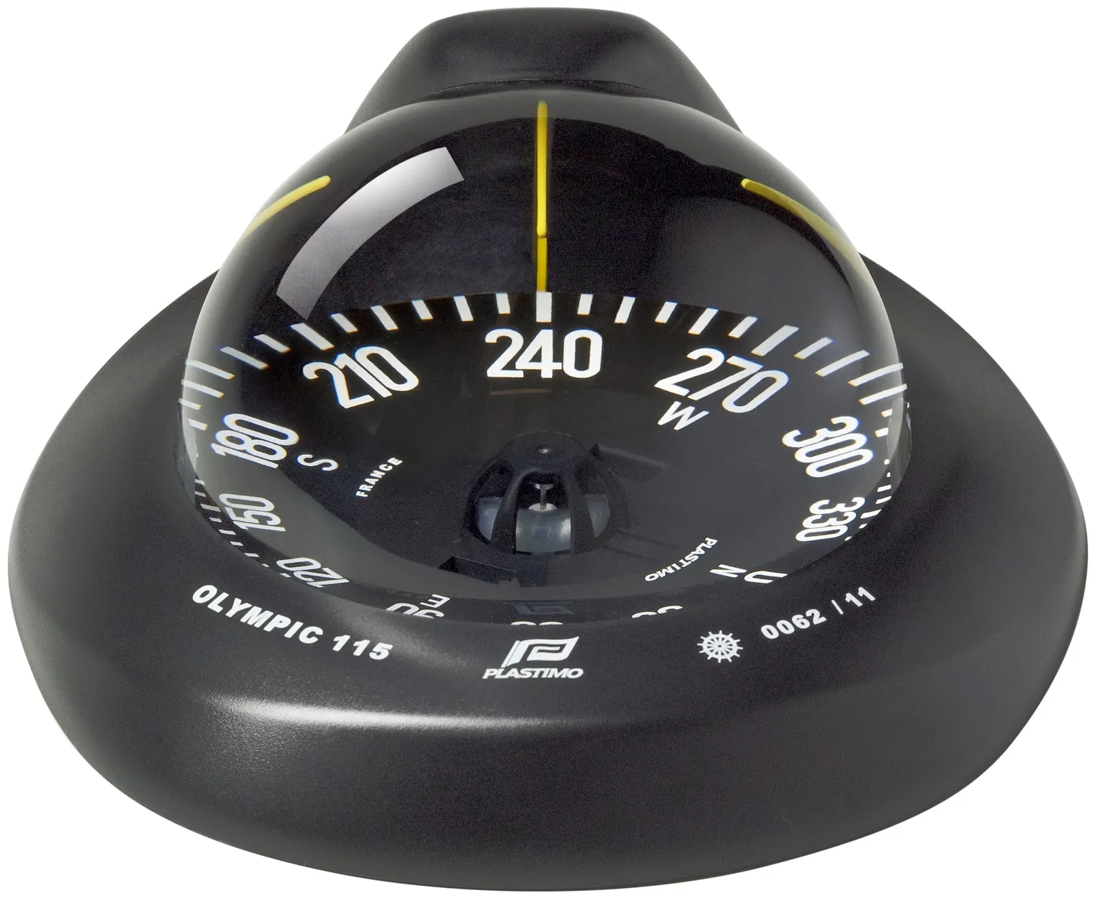 OLYMPIC 115 SAILBOAT COMPASS - FLUSH MOUNT, BLACK WITH BLACK CARD