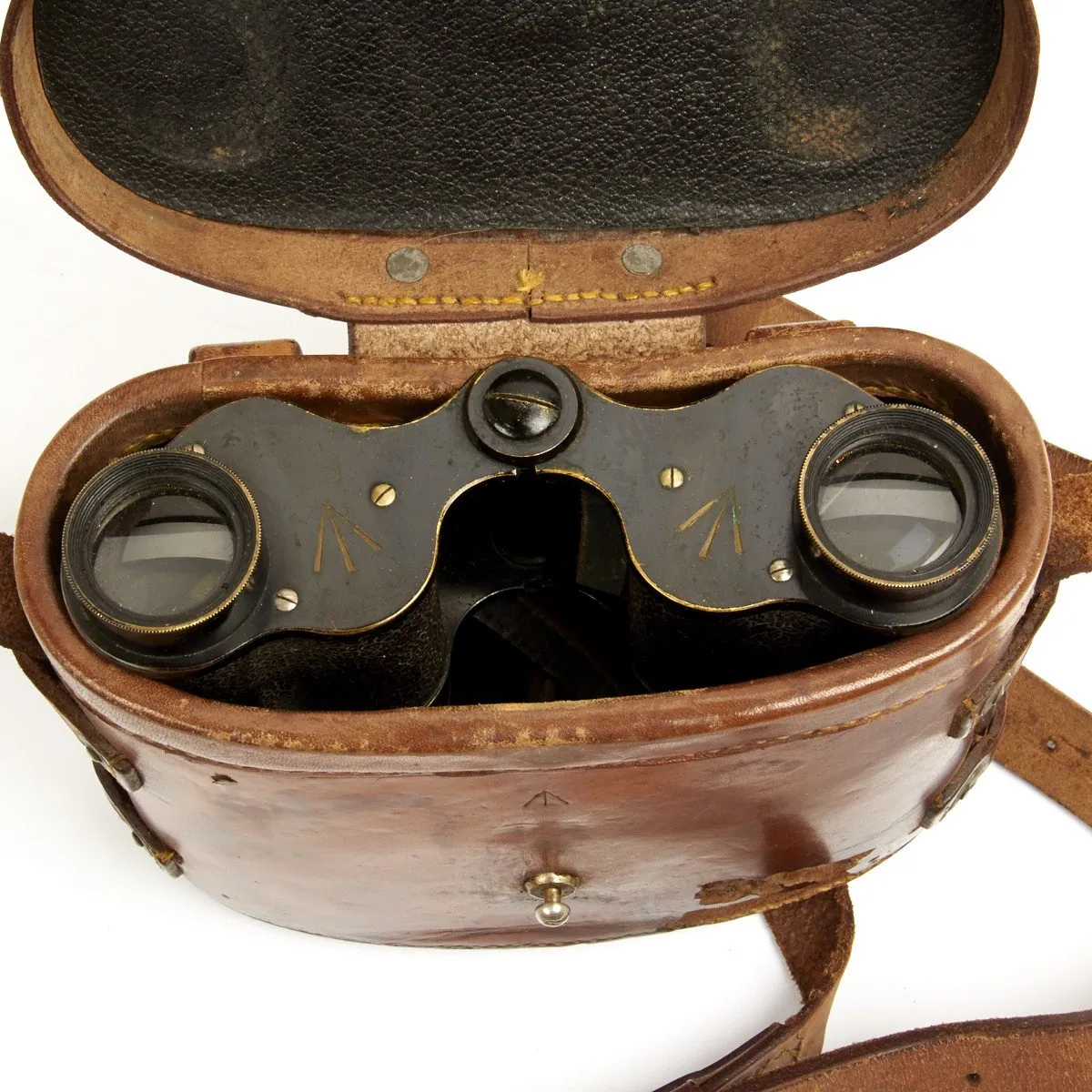 Original British WWI Royal Horse Artillery Officer Binoculars - Dated 1913