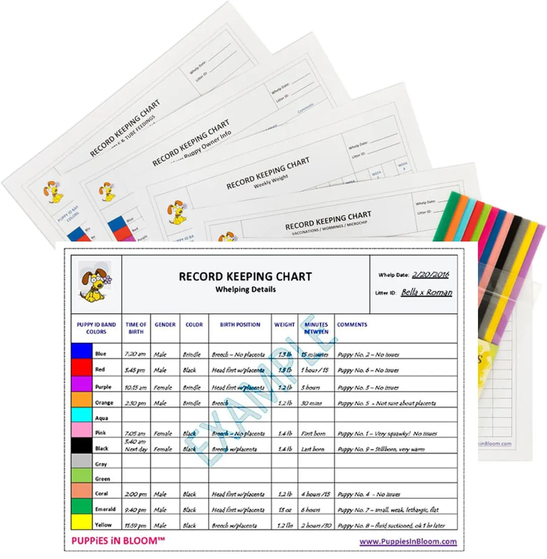 Puppies in Bloom Breeder Record Keeping Charts