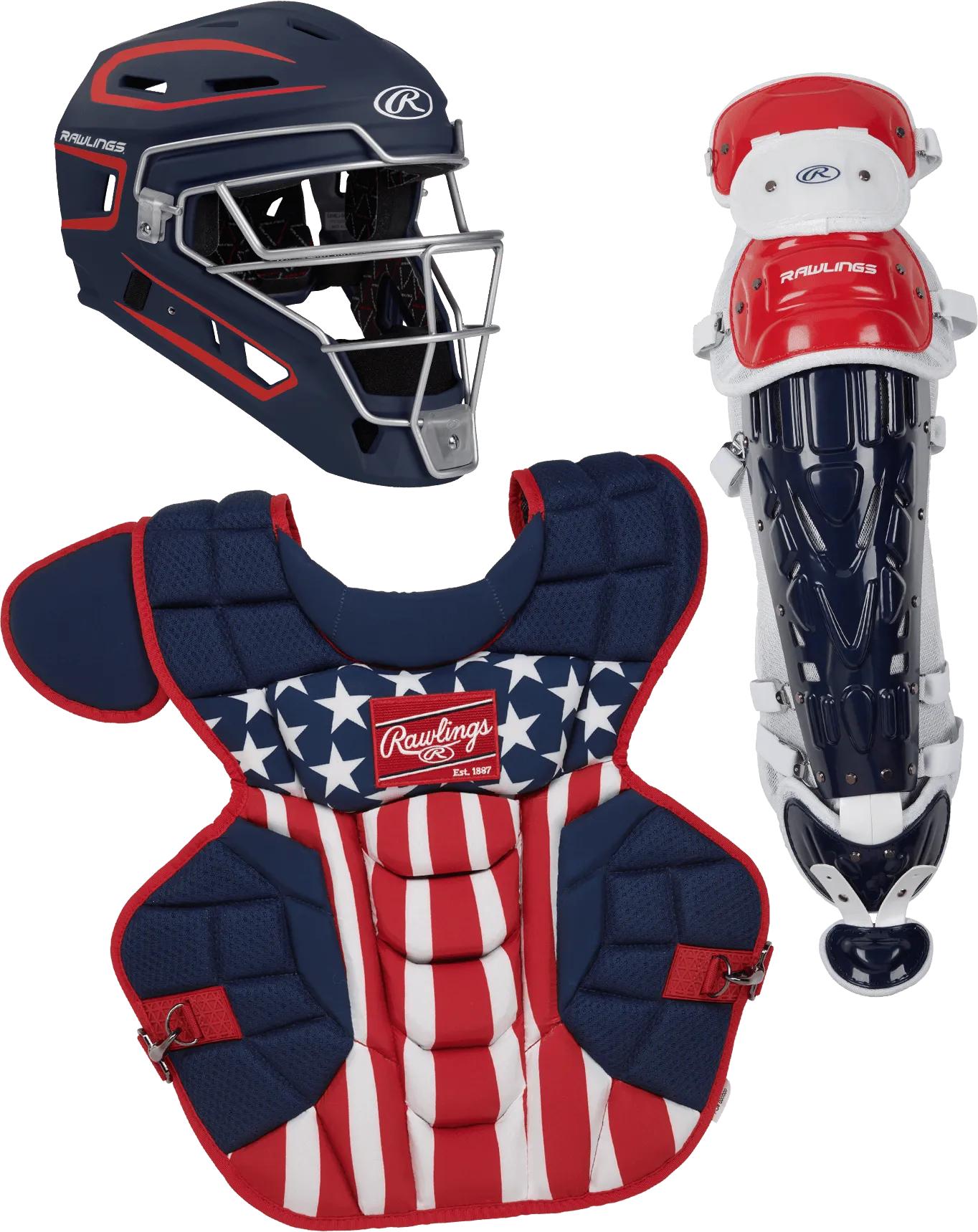 Rawlings Youth USA VELO 2.0 Catcher's Gear Box Set: CSV2Y-NSW