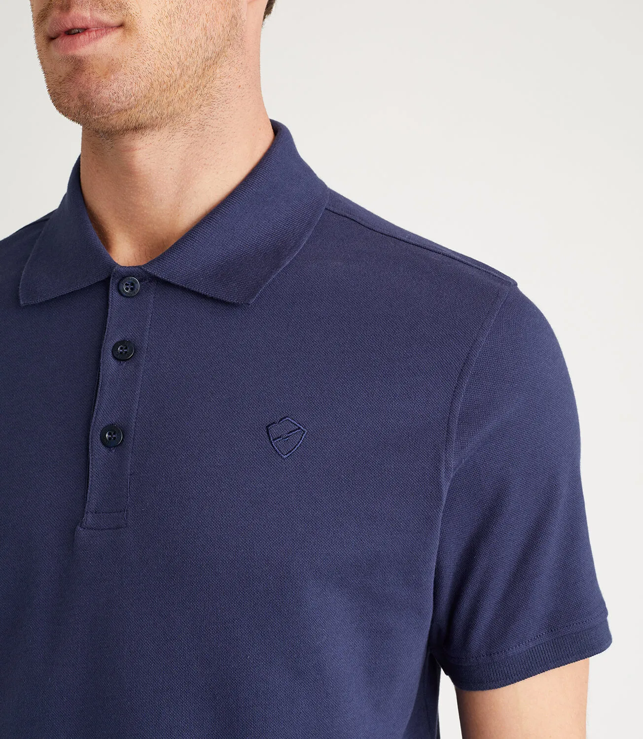 Samuel Cotton Pique Polo - Blue