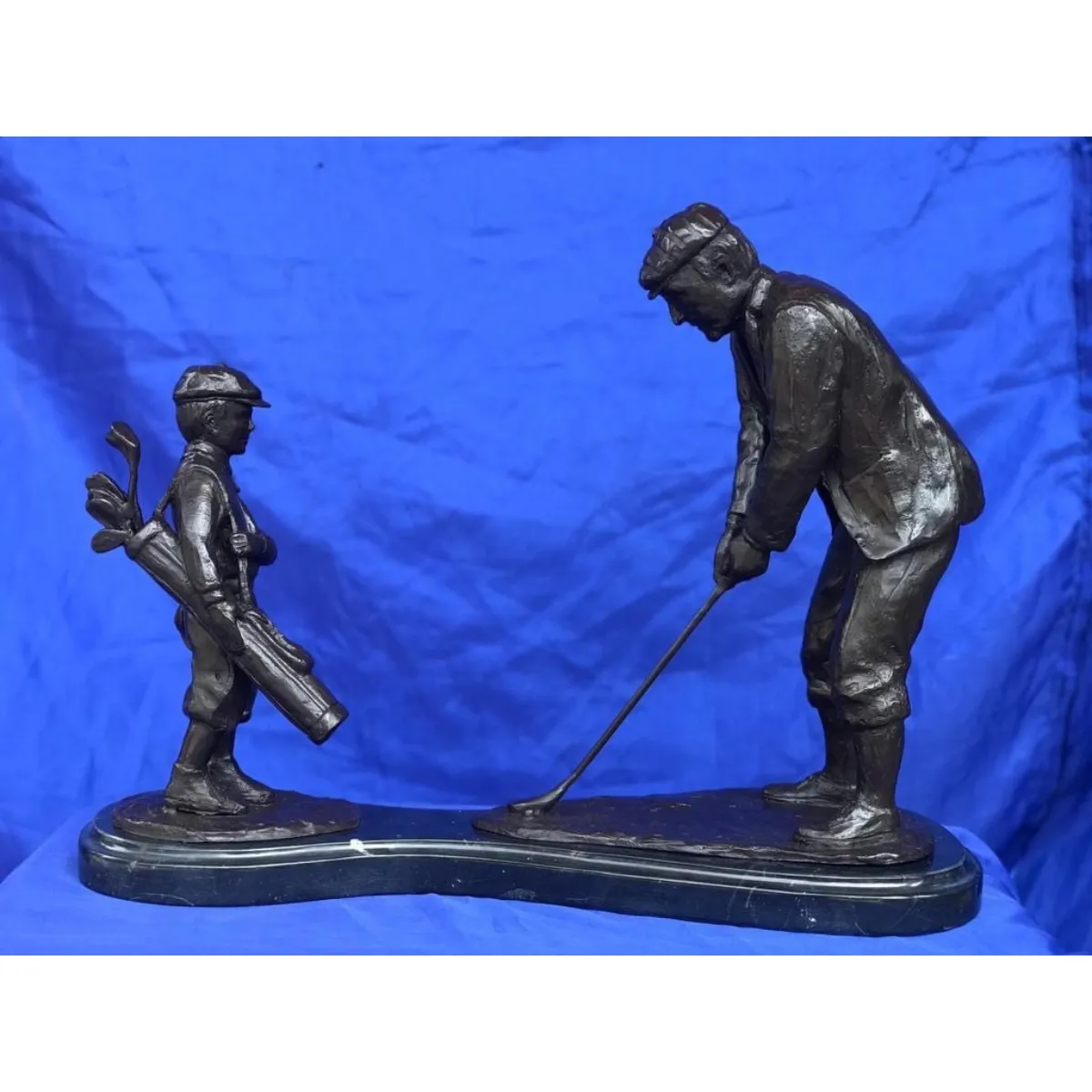 Tabletop Golf Statue, Golfer & Caddie