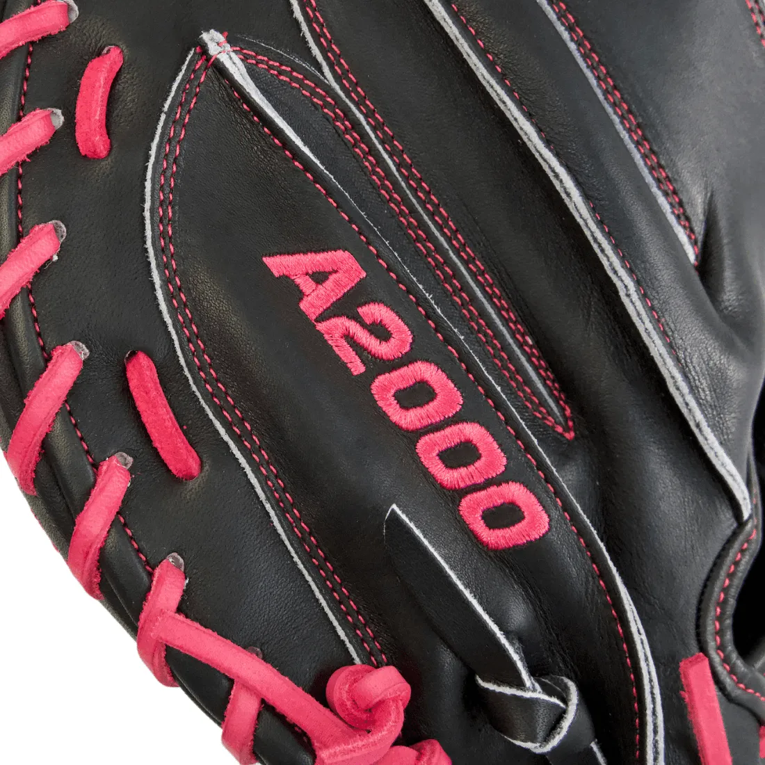 Wilson A2000 CM33 "Black Rose" 33" Baseball Catcher's Mitt: Black and Pink